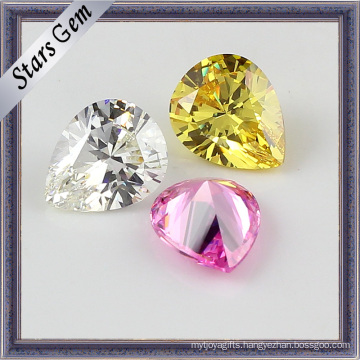 Pear Shape Shinning Yellow CZ Jewelry Beads